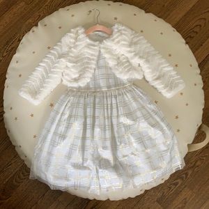 Winter dress with bolero cardigan